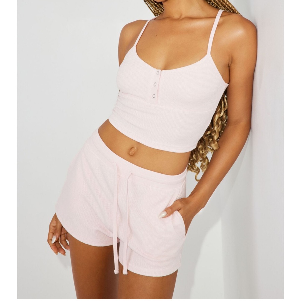 Pink Tank Top and Shorts Set